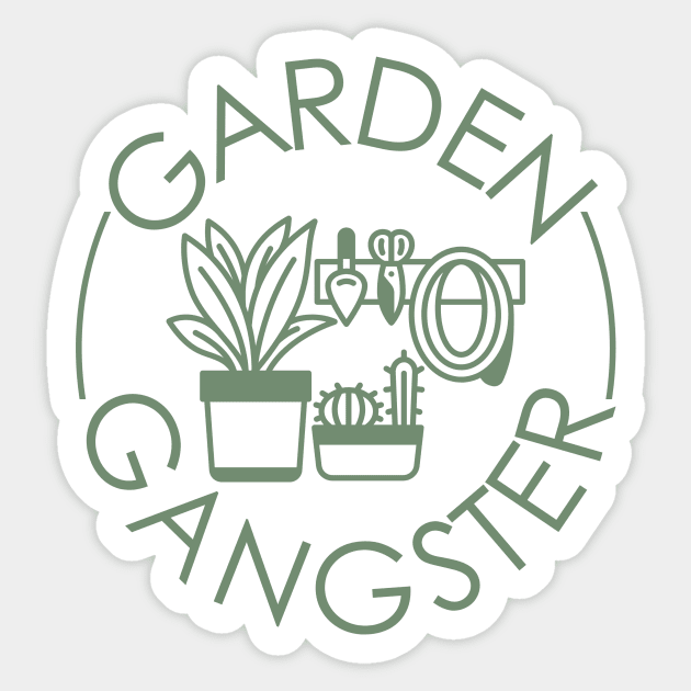 Garden Gangster Workbench Sticker by capesandrollerskates 